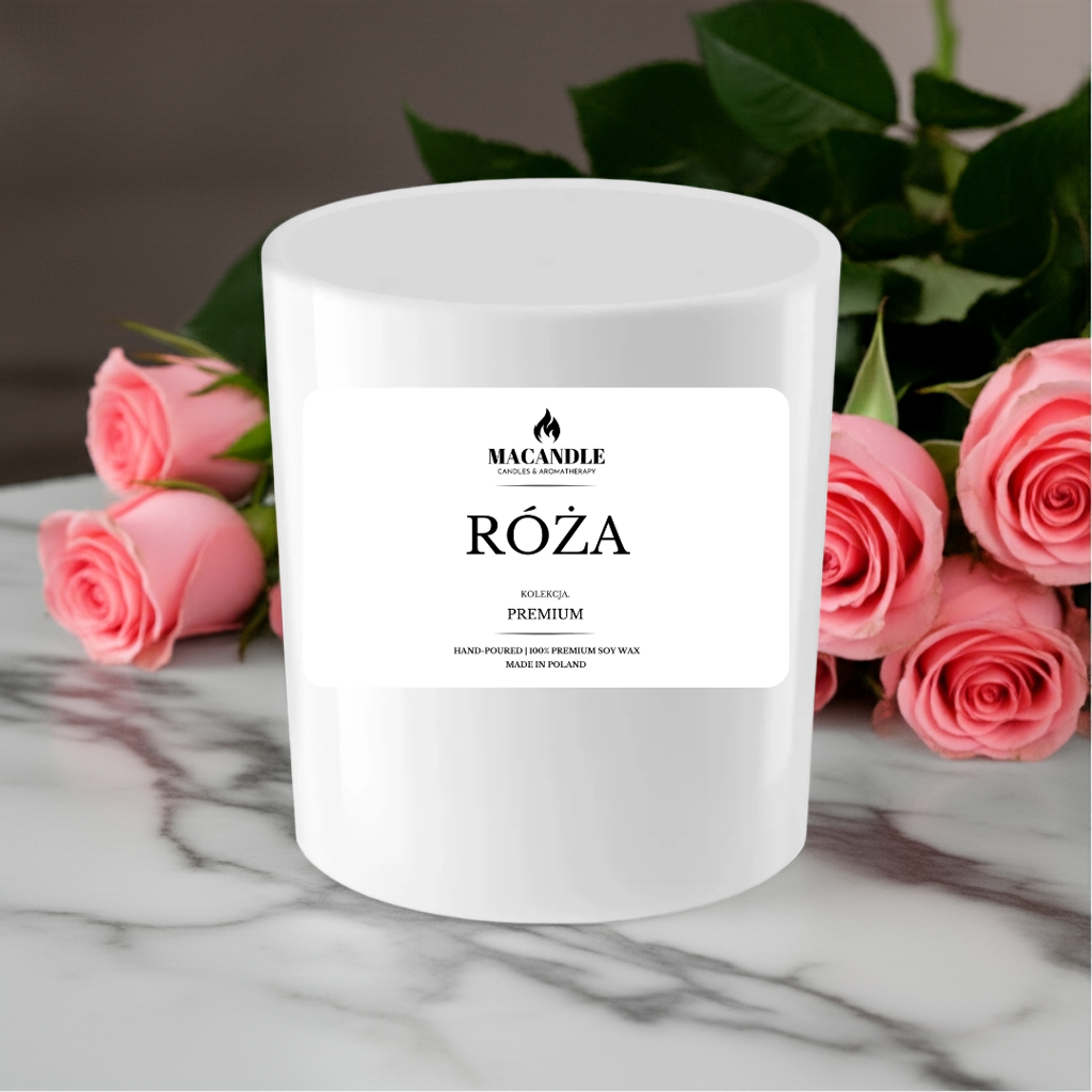 RÓŻA Naturalna Świeca Sojowa Zapach Domu